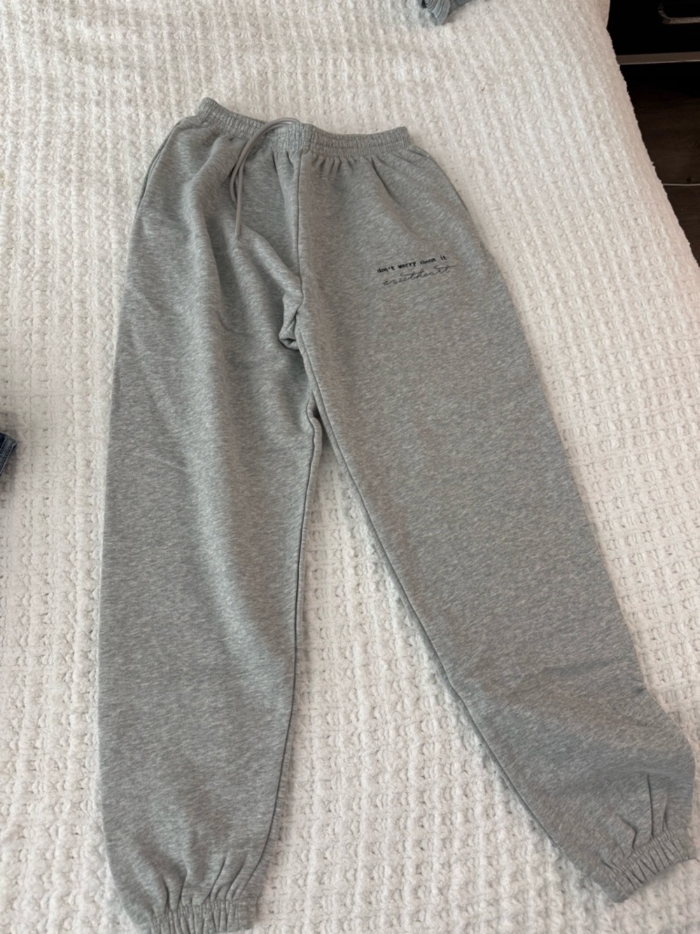 Kittenish Heather Gray Drawstring Sweatpants